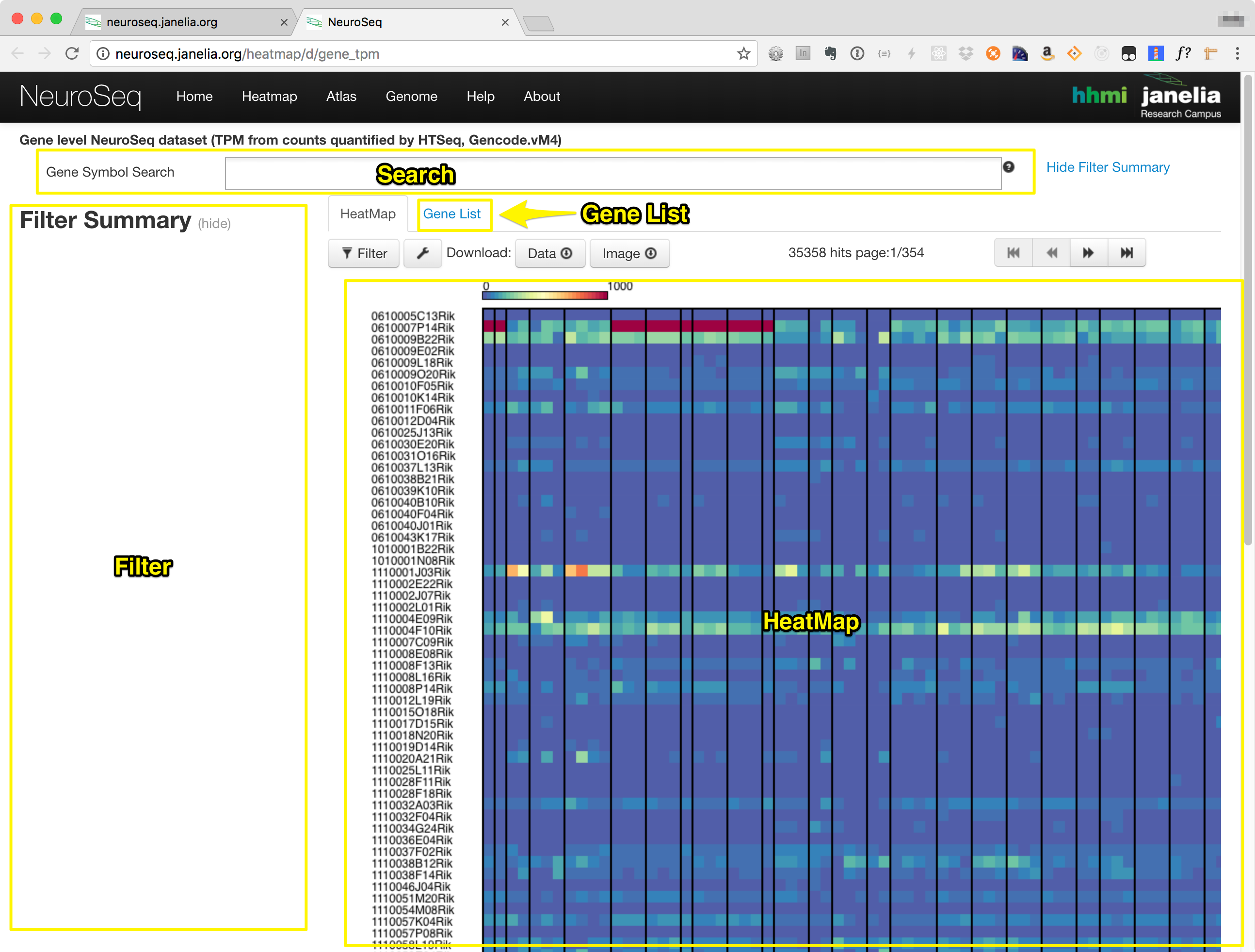 Heatmap screenshot